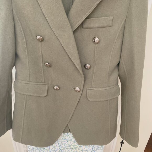 NWT Women’s Wool Blazer Jacket Double Breasted Military Style Coat - Picture 6 of 7